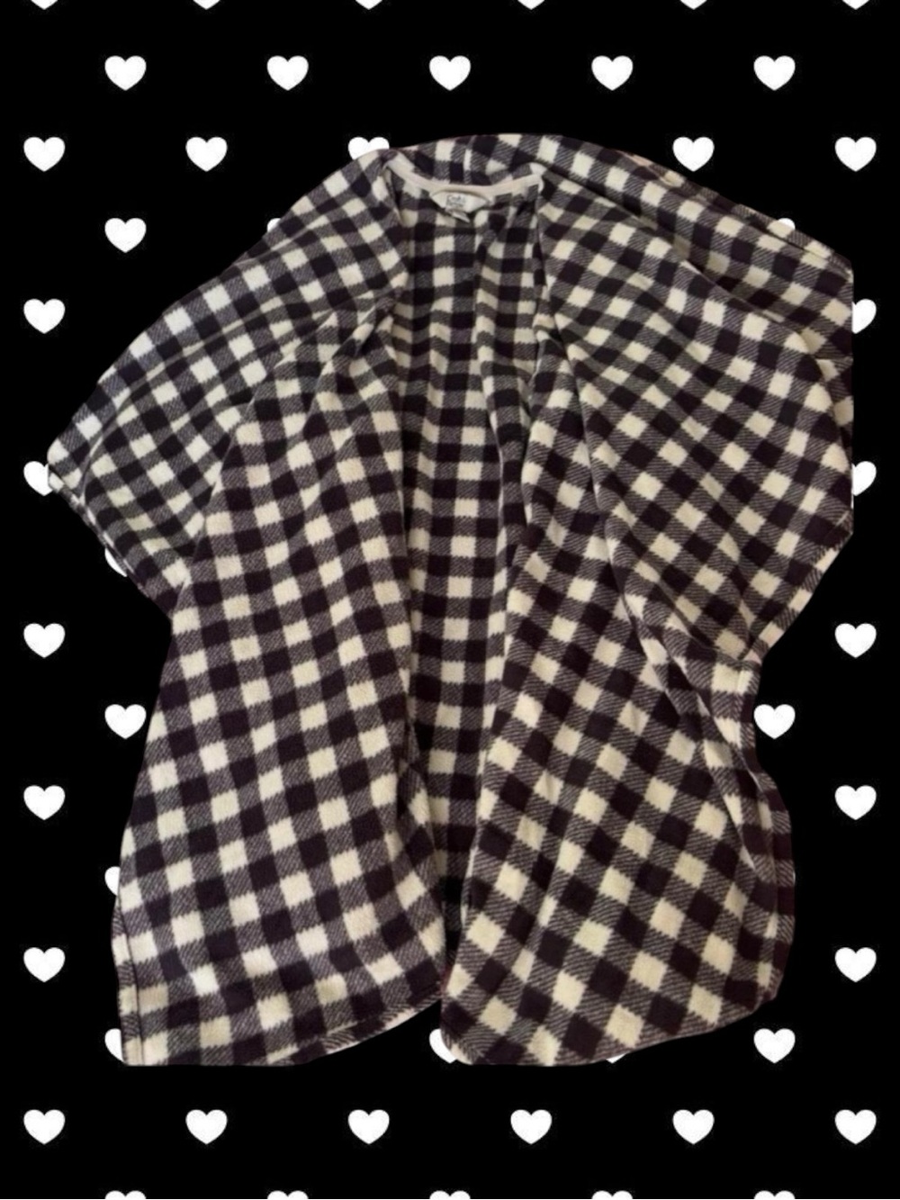 Croft & Barrow Plaid Fleece Open Front Shawl PSmall